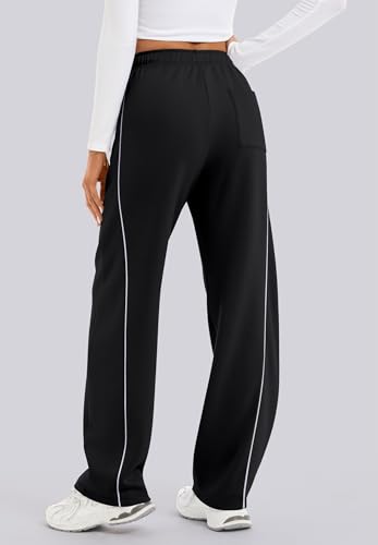 IVIR Barrel Sweatpants Women Side Strpied Baggy Sweat Pants High Waist Pajama Sweats Y2K Joggers with Pockets3