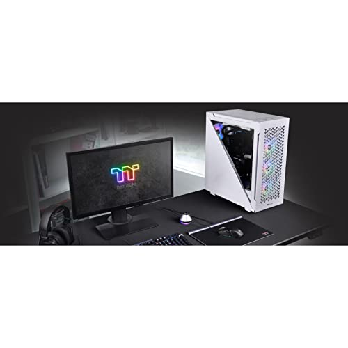 Image of Thermaltake Divider 500 TG Air Snow Mid Tower Computer Case with 1 120mm Standard Fan, 1 120mm Rear Fan, 2 mesh Panel, 2 Tempered Glass Windows + 2 Symmetrical Triangular Panels CA-1T4-00M6WN-02