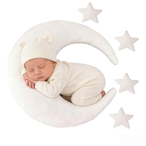 MehelloFeather Newborn Photography Props 5Pcs Baby Moon Star Pillow Set