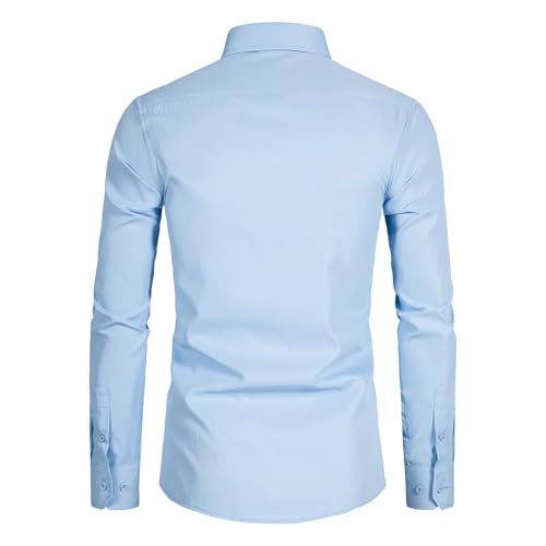 Men’s Slim Fit Dress Shirts Athletic Fitted Long Sleeve Stretch Casual Button Down Shirt3