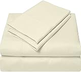 Femini Fashion My Egyptian Giza Cotton Sheets Queen Size, 16 Inches Extra Deep Pocket, 100% Giza Long-Staple Giza Cotton Bedsheet Soft Breathable My Sheets - Ivory
