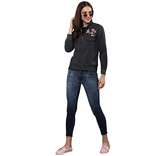 Image of Campus Sutra Women's Cotton Crew Neck Sweatshirt