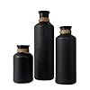 Matte Black Ceramic Vase Set, 3 Small Rustic Decorative Vases for Modern Farmhouse Office Home Decor, Living Room Centerpieces Decoration, Flower Vases for Table Mantel Entryway Shelves Decor