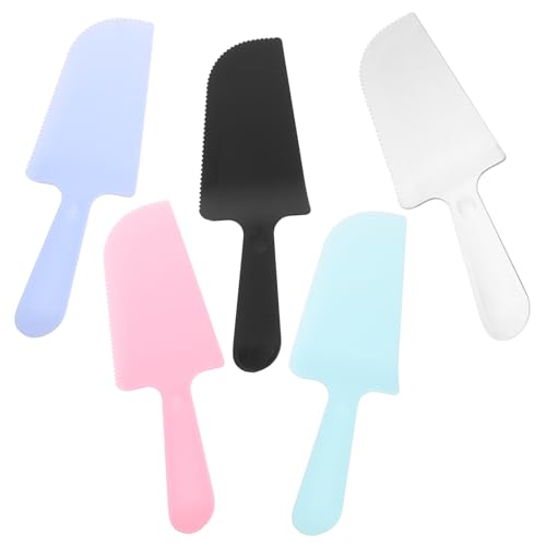 Unomor Matte Finish Serrated Cake Cutters 5pc Disposable Plastic Tableware for Catering