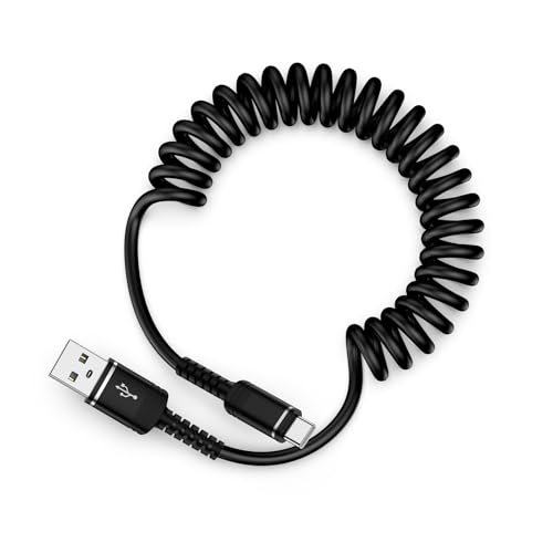 Pixel 10 Pro Coiled Cable,4FT USB A to C Cable for Google Pixel 10 Pro XL 9a 9 Pro XL/Fold 8 Pro 8a 7 Pro 7a 6 Pro,Android Auto USB Cord for Samsung Galaxy A56 A36 S25 Ultra A55 A35 S24 Ultra A16