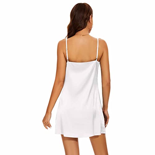 Image of Women's Long Silky Tank Top Adjustable Spaghetti Strap Camisole Slip Dress