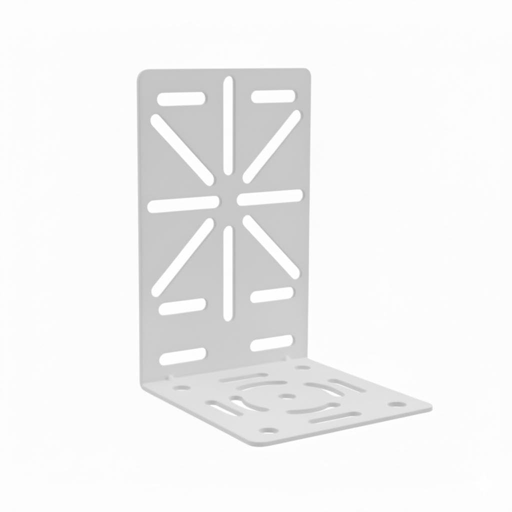 Security Camera Mounting Bracket, L-Shaped Wall Mount Stand, White Metal Frame-image-49