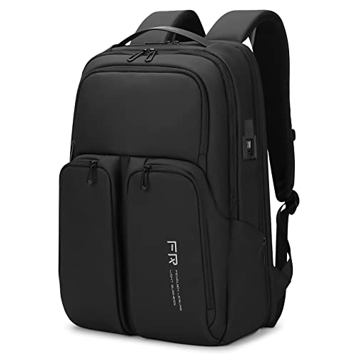 FENRUIEN Laptop Rucksack Laptop Tasche 15.6 Zoll für Arbeit mit USB Ladeanschluss Business Rucksack Herren und Damen Wasserdichter Rucksack mit Laptopfach Schulrucksack Jungen Teenager