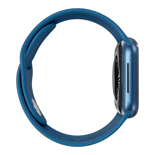 Image of Apple Watch Series 7 (GPS, 45mm) Blue Aluminum Case with Abyss Blue Sport Band, Regular (Renewed)