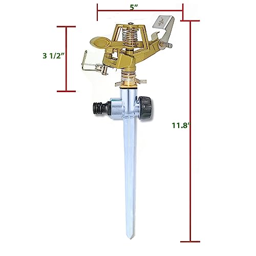 Apt Pulsating Sprinklers With Brass Nozzle For 200 To 6200 Sf Yard, Pack Of (1) #TOP2
