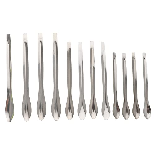 Unomor 12pcs Spoon Useful Measure Lab Spatula Experimental Measuring Scoop Spatula Science Lab Micro for Sampling Stainless Spatula Tool Experiment Measuring Scoop Stainless Steel