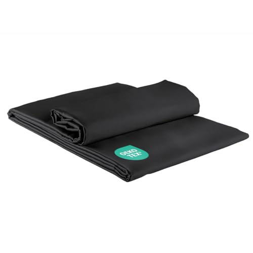 Clinotest Satin Bettlaken 240x290 cm – Glattes, Hochwertiges Bettlaken ohne Gummizug in Schwarz – Weiches, Kühlendes Betttuch aus Baumwolle & Mikrofaser – Pflegeleicht & Atmungsaktiv - Schwarz