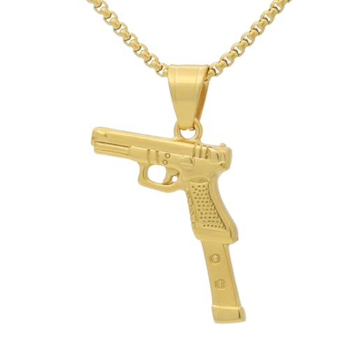 Heavstjer Collier avec pendentif en acier inoxydable plaqué or 18 carats pour femme, Acier inoxydable, Pas de gemme