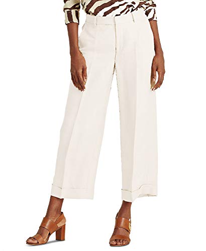 LAUREN RALPH LAUREN Women's Larabeth Wide Leg Pants, Winter Cream (10)