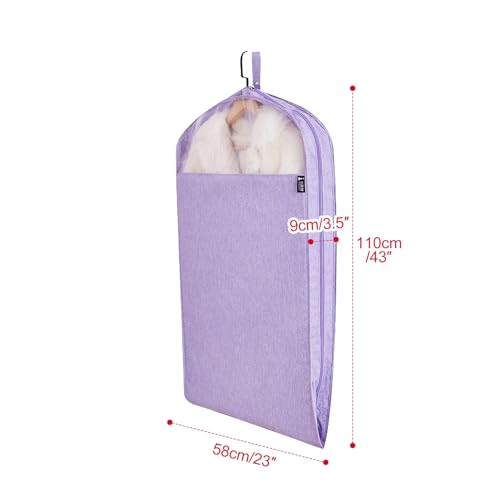 Premium Cotton Linen Garment Bags for Hanging Clothes, Zippered Suit Covers with Gussets, Breathable & Odor-Free, Perfect for Suits, Coats, Jackets & Shirts, 5 Pack (Gray, 58x110cm)2