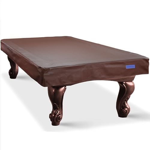 K-Musculo Pool Table Cover, Heavy Duty Leatherette Billiard Table Cover, Waterproof and Tearproof, 6.5/7/7.5/8/8.5/9 Foot Fitted(Brown, 7FT)