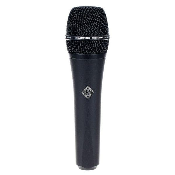 Telefunken M80 Black Dynamic Handheld Vocal Microphone with On-Stage MS7701B Boom Microphone Stand and Professional Grade XLR Cable