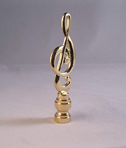 Image of Lamp Finial-Music Staff-Polished Brass Finish, Highly Detailed Metal Casting