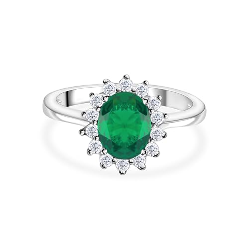 Image of Ornate Jewels 925 Sterling Silver American Diamond Halo Ring for Womens and Girls | With Certificate of Authenticity and 925 Stamp | Life-time Warranty*