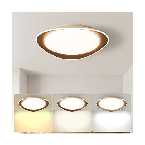 Luz de Techo LED 36W Luz de Techo Redonda Minimalista Moderna de Grano de Madera 55cm Luz Tricromatica Adecuado para Dormitorio Estudio Habitación de Niños Cover
