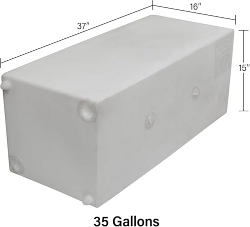 Image of 36 Gallon RV Fresh Water Tank, Potable Water Storage Tank for Drinking, Cooking, Cleaning, Showering, for Campers, Trailers, Motorhomes, RVs, Cube Shape, 37 inch x 16 inch x 15 inch (WT-5549)