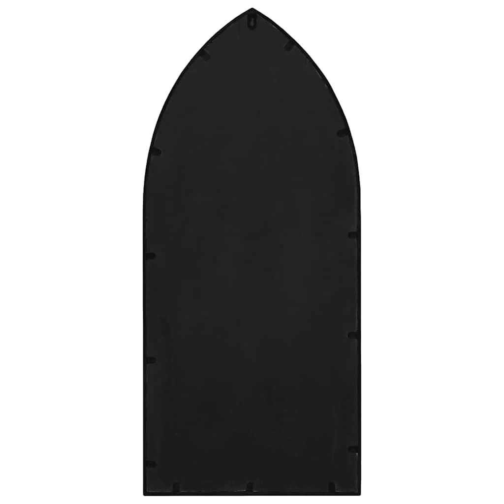 Mangloder Espejo de jardín negro 70 x 30 cm, hierro con efecto oxidado, agujero preperforado, espejo de pared para exterior, decoración para orientación de la luz y aumento óptico