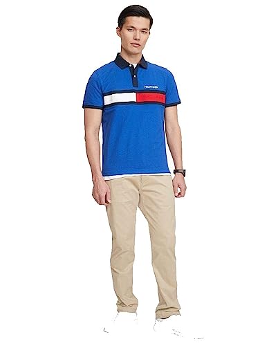 Image of Tommy Hilfiger Men's Short Sleeve Cotton Pique Flag Polo in Regular Fit