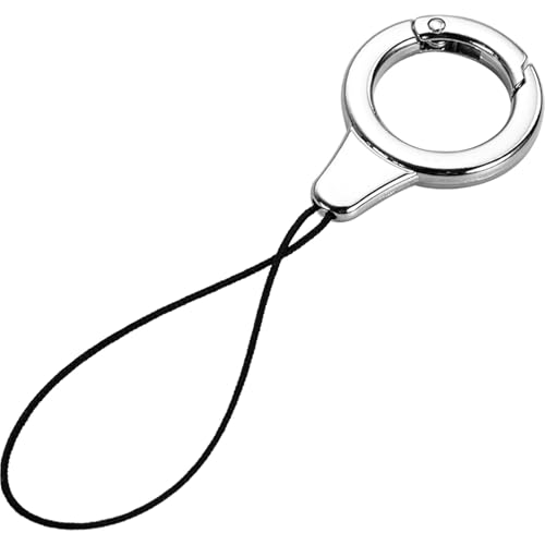 Porte-clés en métal pour voiture et lanière de téléphone en cordon noir haute résistance