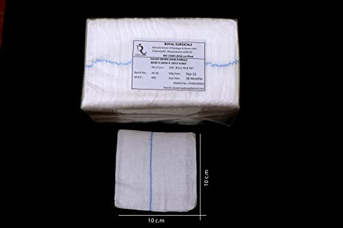 Image of Non-Sterile Absorbent Cotton Gauze Swab | Gauze Swab for Wound Dressing /First Aid /Home (10cm x 10cm x 12ply)