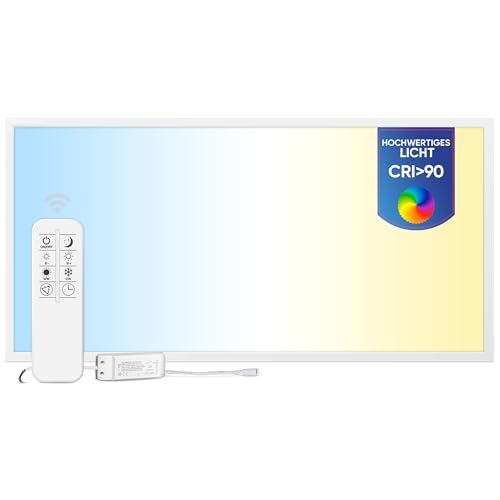 LECOM LED Panel 120x60 Dimmbar - Deckenleuchte 60 W mit Fernbedienung CCT CRI 90 Flach Einbauleuchte für Rasterdecke Odenwalddecke Rechteckig LECOM LED Panel 120x60 Dimmbar - Deckenleuchte 60 W mit Fernbedienung CCT CRI 90 Flach Einbauleuchte für Rasterdecke Odenwalddecke Rechteckig