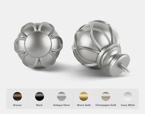 KAMANINA 1 Inch Double Curtain Rods for Windows 72 to 144 Inches (6-12 Feet), Silver Heavy Duty Double Curtain Rod, Telescoping Drapery Rod with Netted Texture Finials