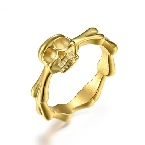 Bague skull motorcycle en acier pour hommes et femmes style rock
