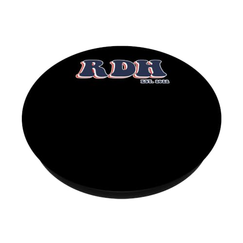 RDH EST. 2022 Smile Dental Specialist Orthodontist Dentist PopSockets Swappable PopGrip, Black - Image 2