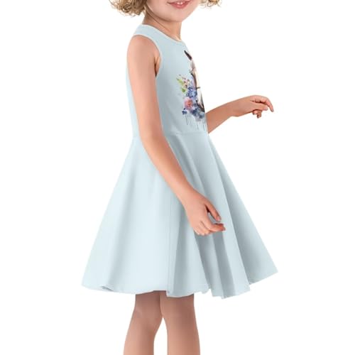 Girls Summer Dress Sleeveless Swing Skater Dresses Casual Funny Print Cute Outfits Party2