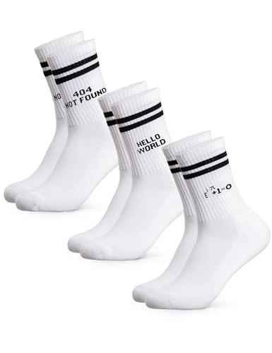 Occulto Herren Fun Statement Tennis Socken 3er Pack (Modell: William) Informatiker 43-46