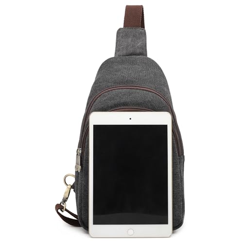 SILKAREA Canvas Sling Bag for Wome Crossbody Purse Small Sling Backpack Purse Travel Hiking Chest Bag Daypack3