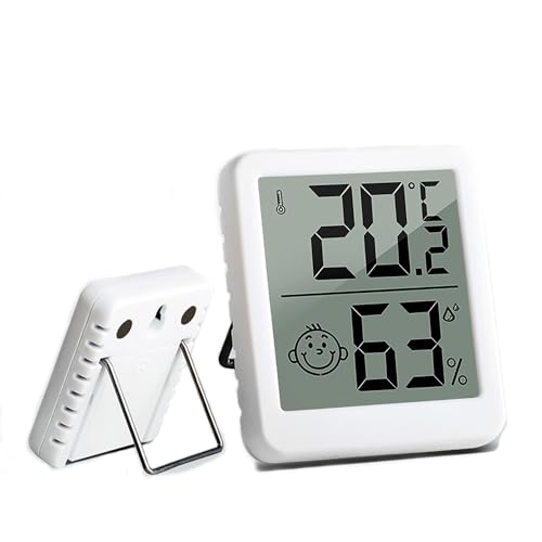 SHUBEIEUMI Higrometro Digital Termometro, Mini Termómetro Interior del Higrómetro, Pantalla LED con Logo de Confort, para Medición de Temperatura y Humedad del Casa Ambiente