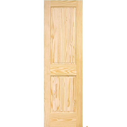 2Panel Solid Pine Interior Door Slab, Square Top, Double Hip Panel