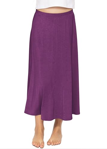 Image of STRETCH IS COMFORT Girls Skirts Flowy A Line Knee Length and Ankle Length | Elastic Waist, Kids School Skirt, Girls Maxi Skirt, Black Skirt For Girls, Faldas Para Ninas, Girls Long Skirt, Long skirts