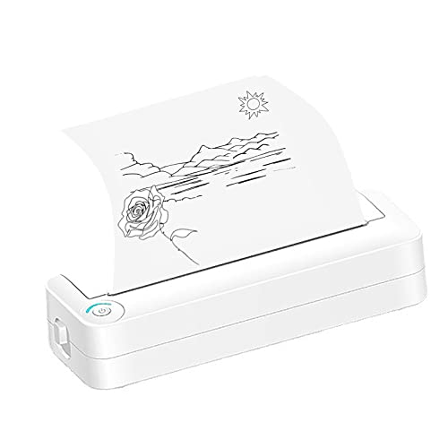 Portable Thermal Printer For Easy Wireless Printing From Mobile Phones And Computers Romote Control Without Ink Cartridge For A4 Size, White #TOP12