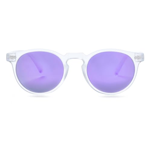 Image of JOVAKIT Vintage Kids Polarized Sunglasses for Girls Boys Age 2-9, Round Sun Glasses for Children UV400 Protection