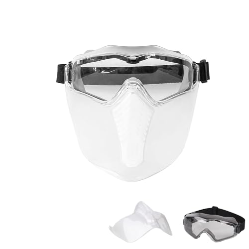 LVPETALIZE Face Shield Mask,Anti-Fog and Scratch-Resistant Face Shield,Detachable Safety Goggles,Extreme Impact Resistance