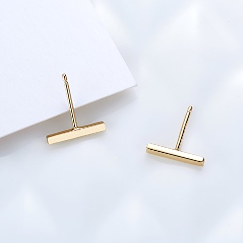 S.Leaf Sterling Silver Stud Earrings for Women Small Tiny Hypoallergenic Second Hole Bar Earrings Best Friend Birthday Gifts for Women Trendy Sister Mom Wife Womens Her Friend Party3