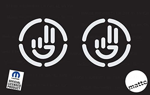 Decal Mods Calcomanías laterales con diseño de mano ondulada para Jeep Wrangler (juego de 2) SJ8R4 blanco mate