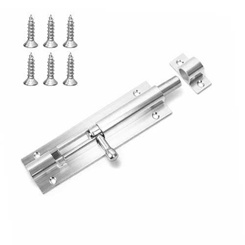 Navoys 3 Aluminium Barrel Bolt Door Lock | Heavy Duty Slide Bolt Latch Zinc Plated Rust Resistant Secure Lock for Doors Sheds Gates Bathrooms & Cabinets with Included Screws (3)