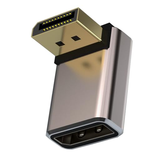 Adaptador DisplayPort 1.4 8K ángulo 90° macho a hembra miniatura 1