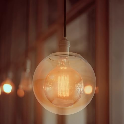Cabilock Globe Glass Lamp Shade Replacement for Pendant Light Decorative Dome Shape Lampshade 5.12 Inch Glass Cover for Wall Sconce Chandelier Indoor Lighting - Image 4