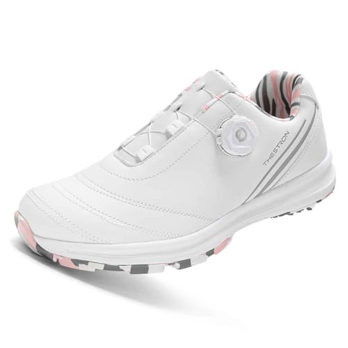 TUMAHE Frauen wasserdichte Golfschuhe Spikeless rutschfeste Golfsportschuhe Outdoor Freizeittrainer Für Damen Golfen,Weiß,37 EU TUMAHE Frauen wasserdichte Golfschuhe Spikeless rutschfeste Golfsportschuhe Outdoor Freizeittrainer Für Damen Golfen,Weiß,37 EU