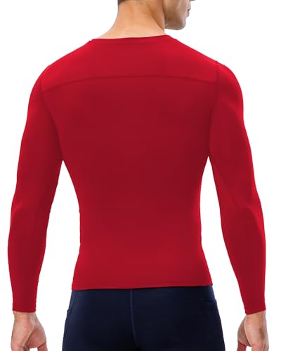 Men's Compression Shirt Long Sleeve Athletic Workout T-Shirts Top Active Sport Base Layer Undershirt Dry Fit3