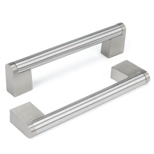 Lot de 1 goldenwarm Poignée de Porte Poignée Cuisine -LSJ14BSS96 Poignée Meuble Poignee de Meuble Cuisine Inox Nickel Brossé en Acier Inoxydable Entraxe 96mm Cover